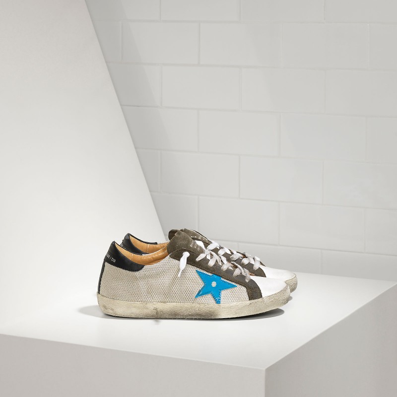 Golden Goose Super Star Sneakers In Bonded Fabric With Leather Star Women